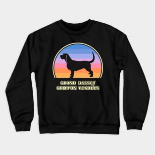 Grand Basset Griffon Vendeen Vintage Sunset Dog Crewneck Sweatshirt